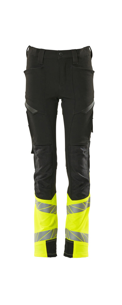 MASCOT® ACCELERATE SAFE 19979-311 – Pantalones para niños - negro/amarillo de alta vis.