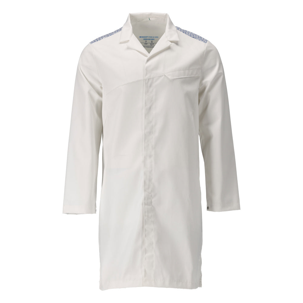 MASCOT® FOOD & CARE 20354-442 – Bata de almacén - blanco/azul celeste