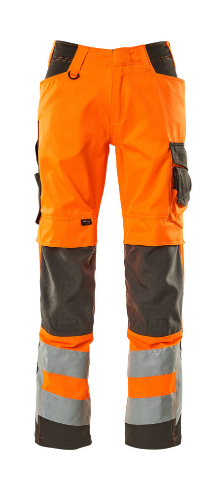 MASCOT® SAFE SUPREME 20879-236 – Pantalones con bolsillos para rodilleras - naranja de alta vis./antracita oscuro