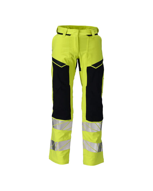 MASCOT® ACCELERATE MULTISAFE 21078-284 – Pantalones con bolsillos para rodilleras - amarillo de alta vis./azul marino oscuro