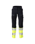 MASCOT® ACCELERATE MULTISAFE 21178-284 – Pantalones con bolsillos para rodilleras - azul marino oscuro/amarillo de alta vis.