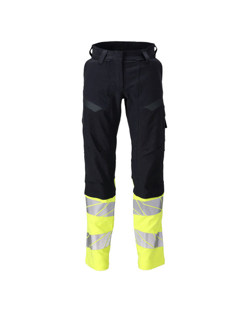 MASCOT® ACCELERATE MULTISAFE 21178-284 – Pantalones con bolsillos para rodilleras - azul marino oscuro/amarillo de alta vis.