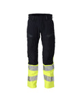 MASCOT® ACCELERATE MULTISAFE 21179-284 – Pantalones con bolsillos para rodilleras - azul marino oscuro/amarillo de alta vis.