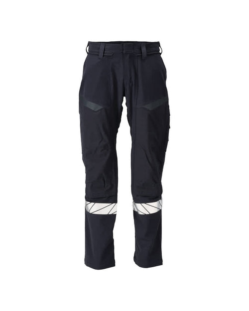MASCOT® ACCELERATE MULTISAFE 21279-284 – Pantalones con bolsillos para rodilleras - azul marino oscuro/amarillo de alta vis.