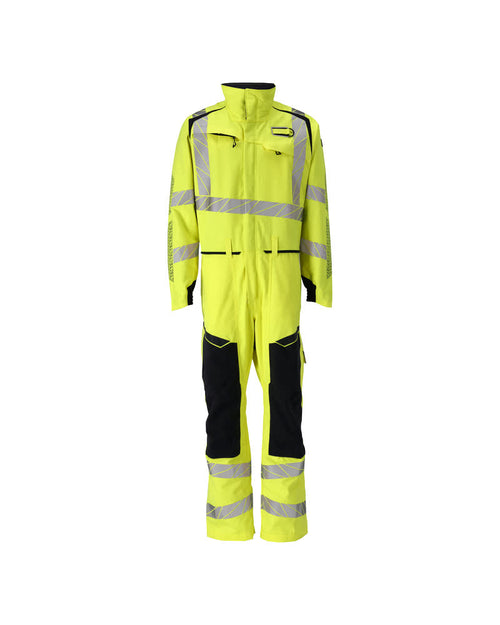 MASCOT® ACCELERATE MULTISAFE 21319-281 – Mono con bolsillos para rodilleras - amarillo de alta vis./azul marino oscuro