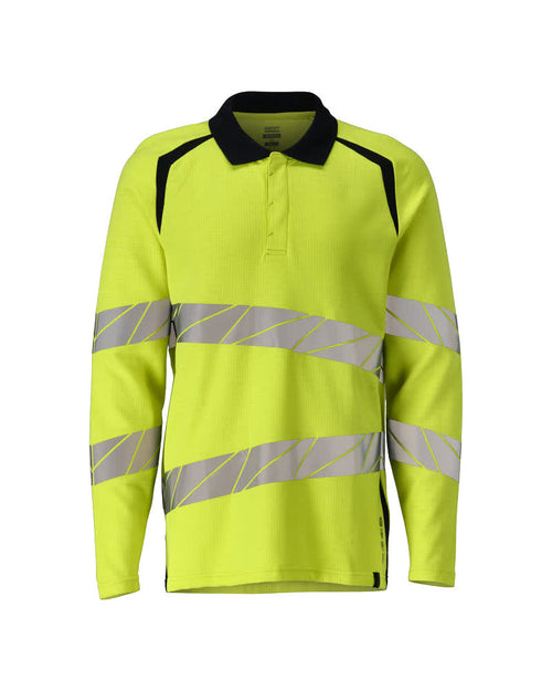MASCOT® ACCELERATE MULTISAFE 21383-327 – Polo, manga larga - amarillo de alta vis./azul marino oscuro