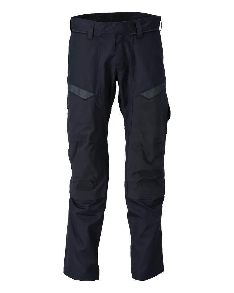 MASCOT® ACCELERATE MULTISAFE 21579-281 – Pantalones con bolsillos para rodilleras - azul marino oscuro/amarillo de alta vis.