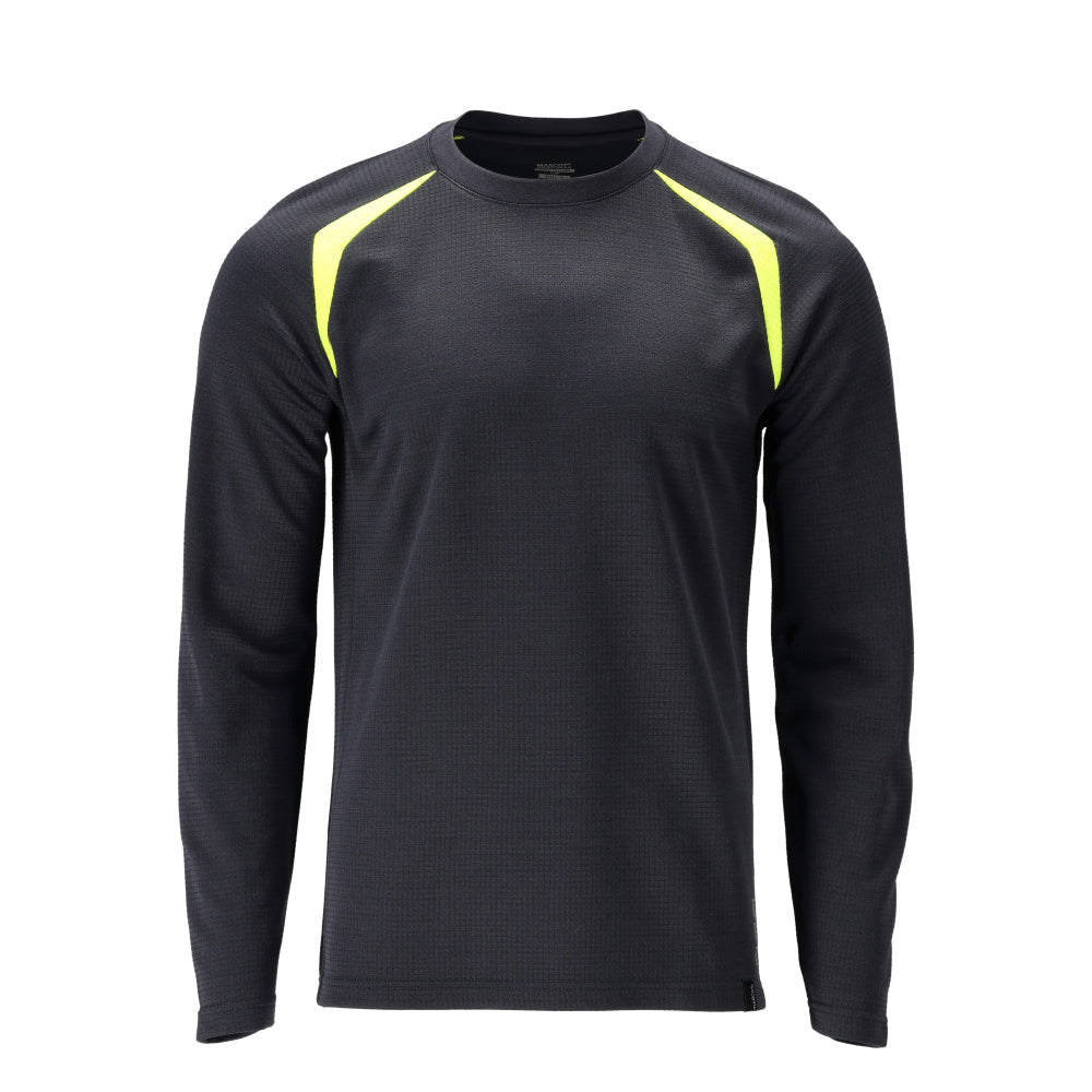 MASCOT® ACCELERATE MULTISAFE 21581-327 – Camiseta, manga larga - azul marino oscuro/amarillo de alta vis.
