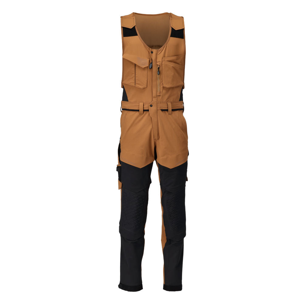 MASCOT® CUSTOMIZED 22069-311 – Combi suit con bolsillos para rodilleras - marrón nuez/negro