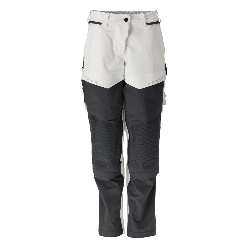 MASCOT® CUSTOMIZED 22078-605 – Pantalones con bolsillos para rodilleras, pintor - blanco/gris piedra
