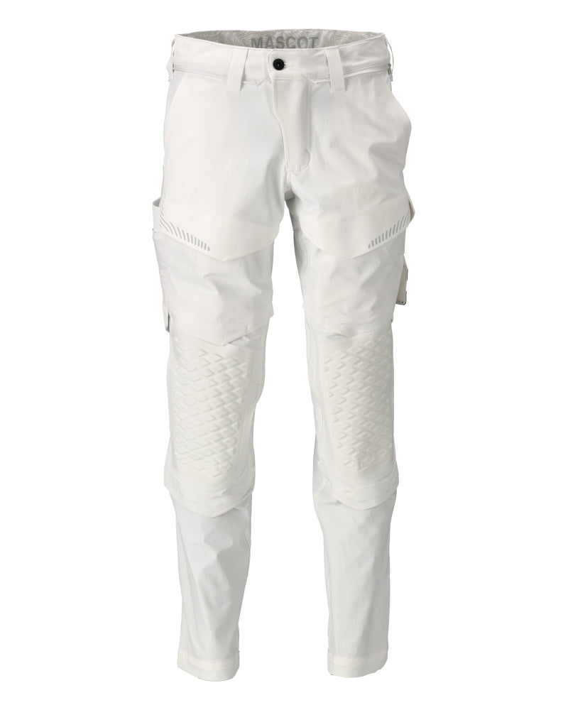 MASCOT® CUSTOMIZED 22079-605 – Pantalones con bolsillos para rodilleras, pintor - blanco