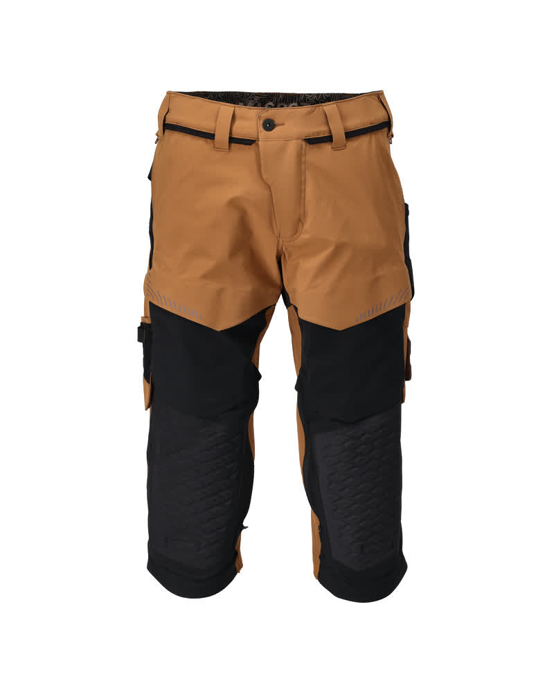 MASCOT® CUSTOMIZED 22249-605 – Pantalones con longitud de ¾ con bolsillos para rodilleras - marrón nuez/negro