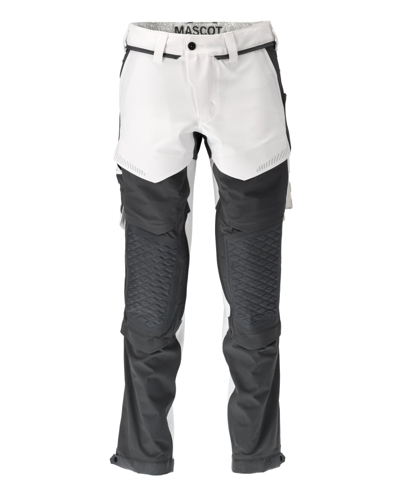 MASCOT® CUSTOMIZED 22279-605 – Pantalones con bolsillos para rodilleras - blanco/gris piedra