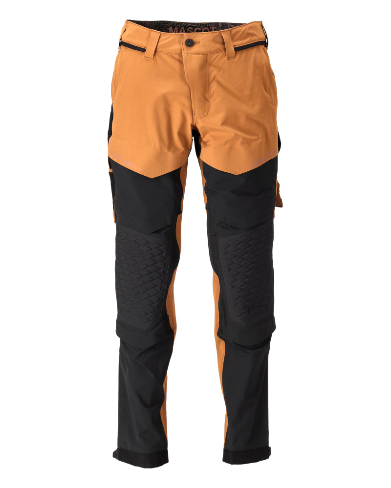 MASCOT® CUSTOMIZED 22279-605 – Pantalones con bolsillos para rodilleras - marrón nuez/negro