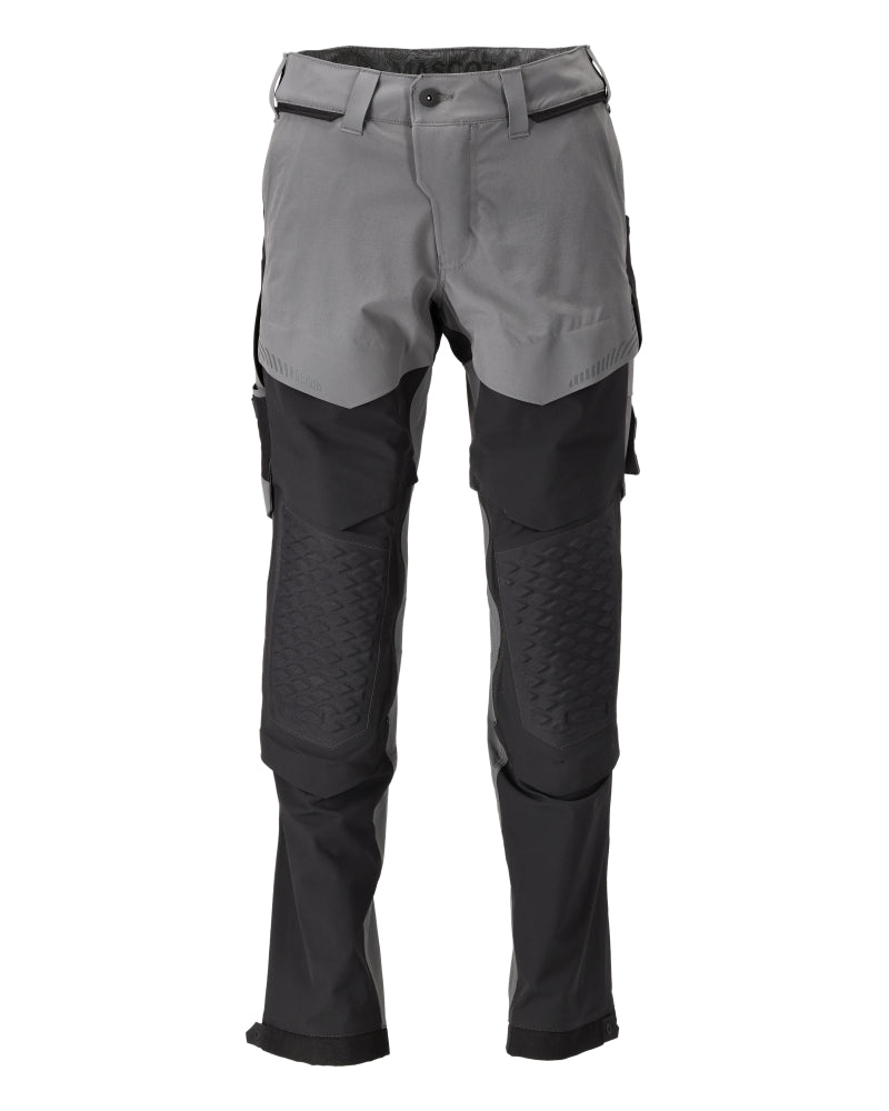 MASCOT® CUSTOMIZED 22279-605 – Pantalones con bolsillos para rodilleras - gris piedra/negro