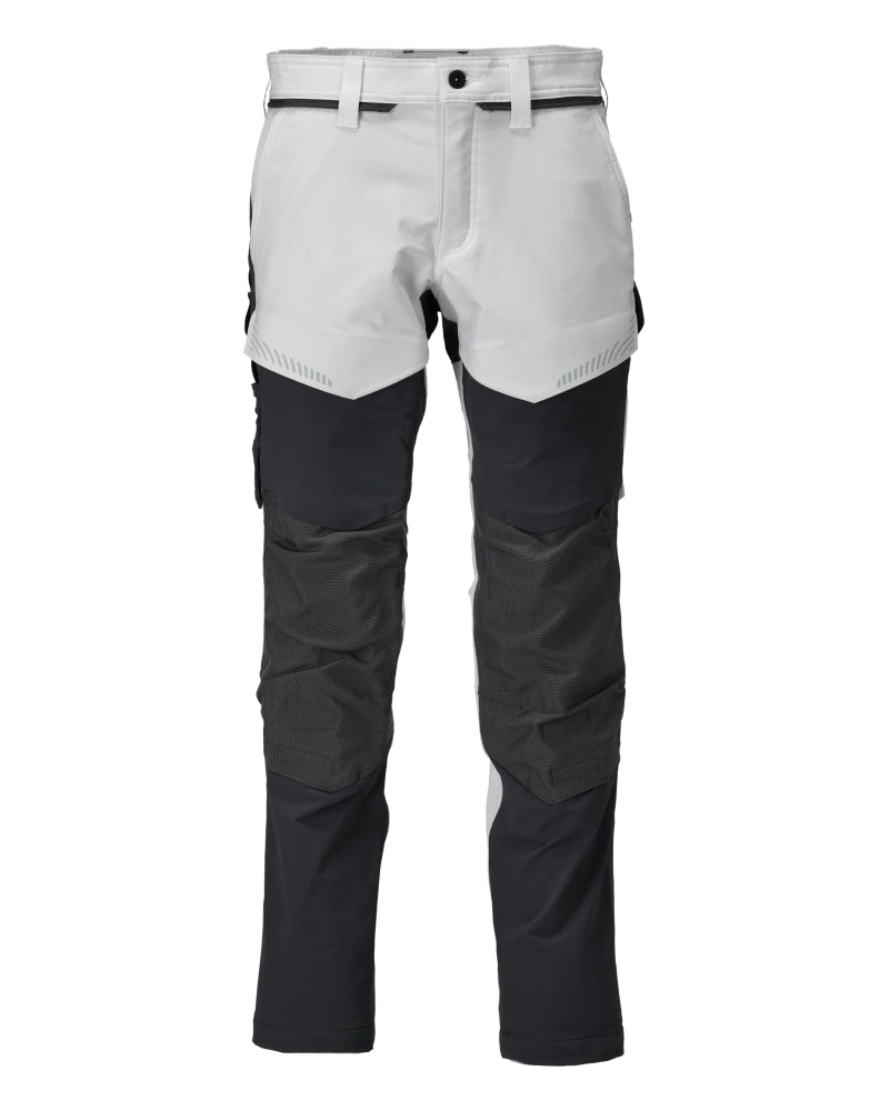 MASCOT® CUSTOMIZED 22379-311 – Pantalones con bolsillos para rodilleras - blanco/gris piedra