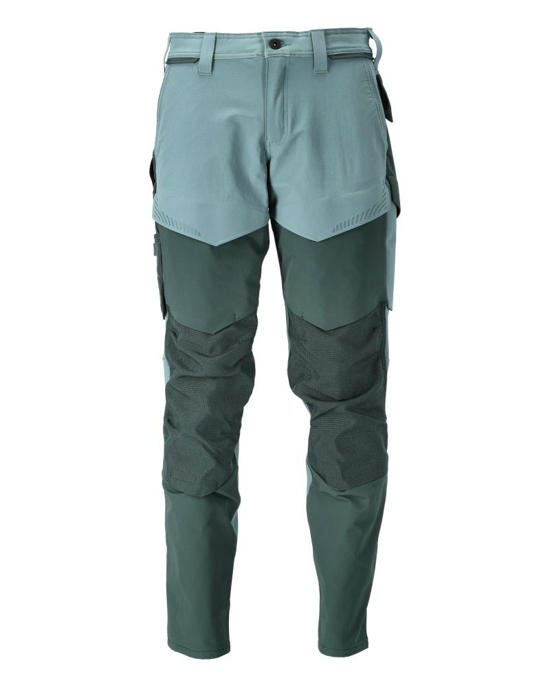 MASCOT® CUSTOMIZED 22379-311 – Pantalones con bolsillos para rodilleras - verde bosque claro/verde bosque