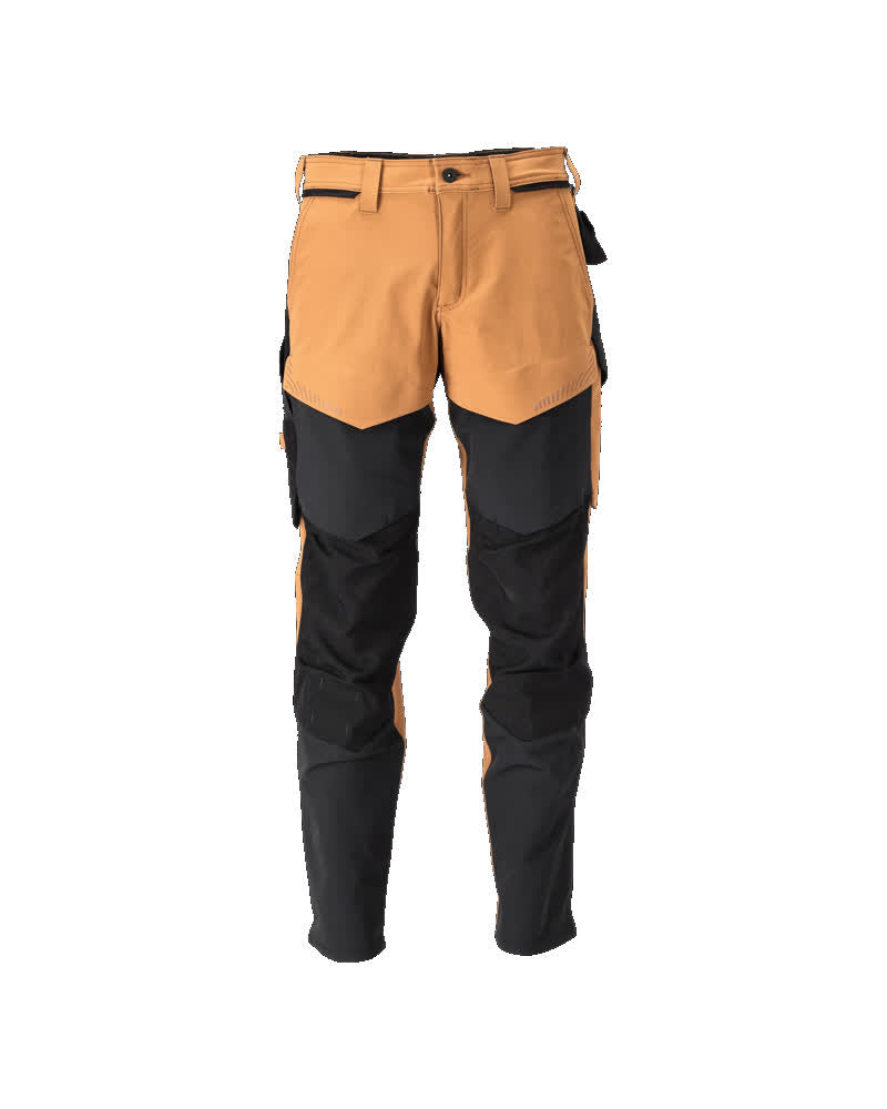 MASCOT® CUSTOMIZED 22379-311 – Pantalones con bolsillos para rodilleras - marrón nuez/negro