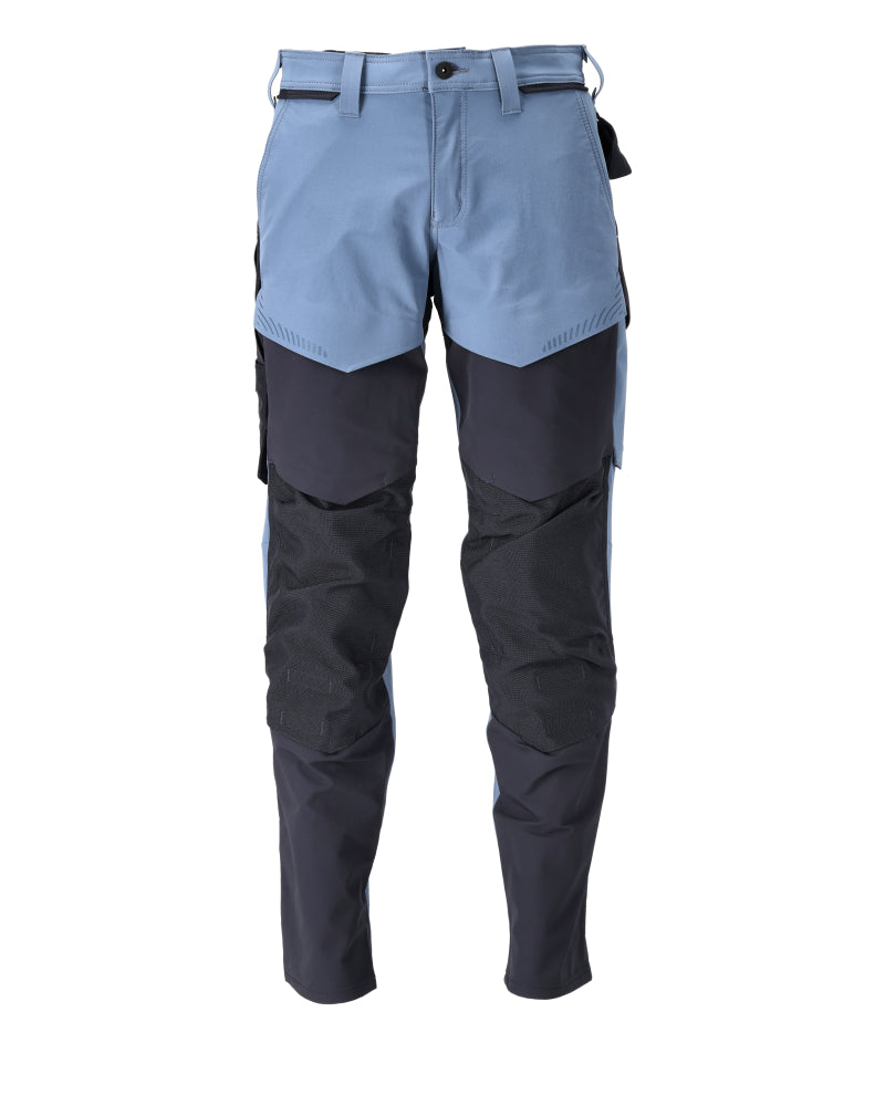 MASCOT® CUSTOMIZED 22379-311 – Pantalones con bolsillos para rodilleras - azul piedra/azul marino oscuro