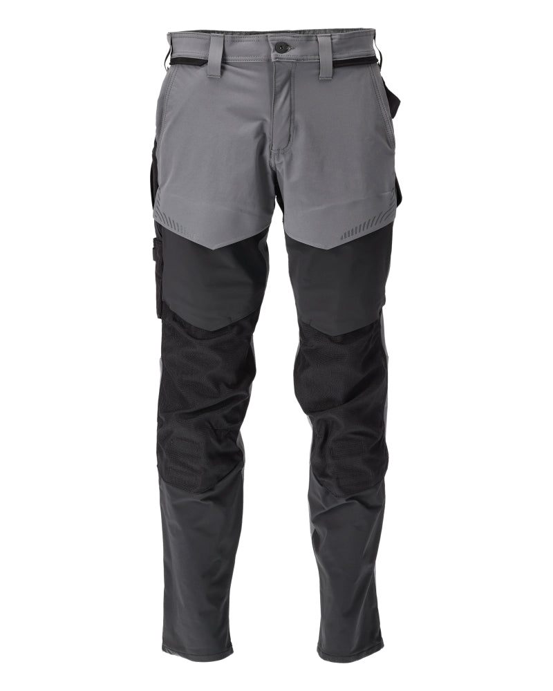 MASCOT® CUSTOMIZED 22379-311 – Pantalones con bolsillos para rodilleras - gris piedra/negro