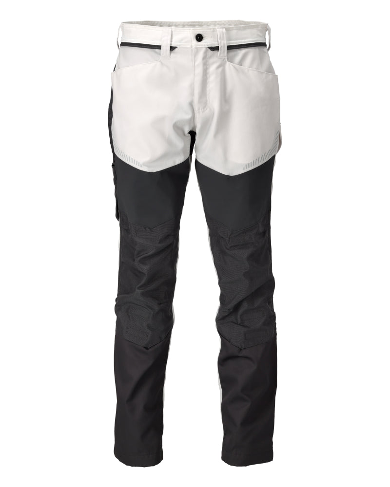 MASCOT® CUSTOMIZED 22479-230 – Pantalones con bolsillos para rodilleras - blanco/gris piedra