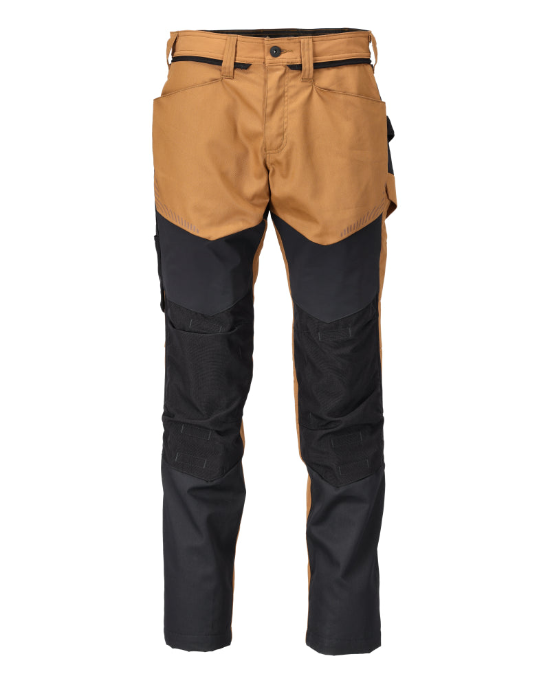 MASCOT® CUSTOMIZED 22479-230 – Pantalones con bolsillos para rodilleras - marrón nuez/negro