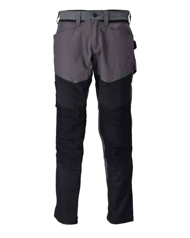 MASCOT® CUSTOMIZED 22479-230 – Pantalones con bolsillos para rodilleras - gris piedra/negro