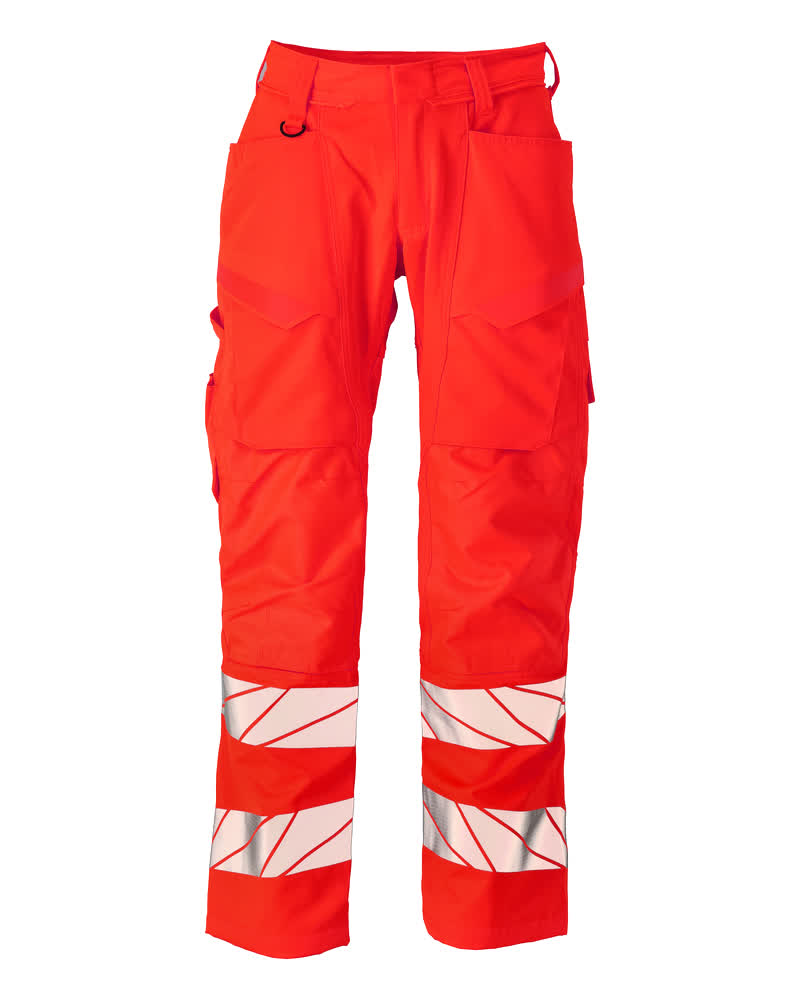 MASCOT® ACCELERATE SAFE 24579-236 – Pantalones con bolsillos para rodilleras - rojo de alta vis.