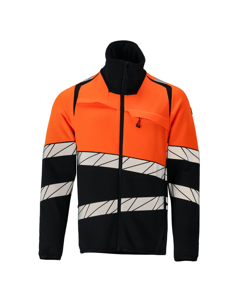 MASCOT® ACCELERATE SAFE 25003-315 – Jersey polar con cremallera - azul marino oscuro/naranja de alta vis.