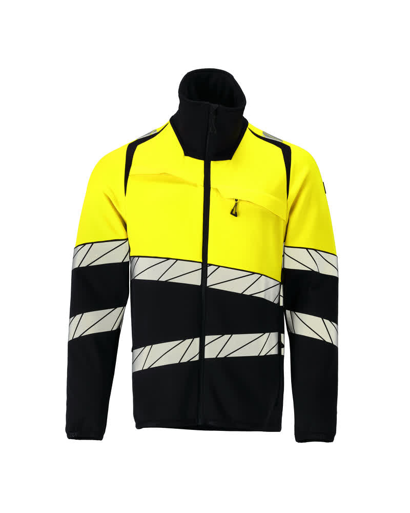 MASCOT® ACCELERATE SAFE 25003-315 – Jersey polar con cremallera - azul marino oscuro/amarillo de alta vis.