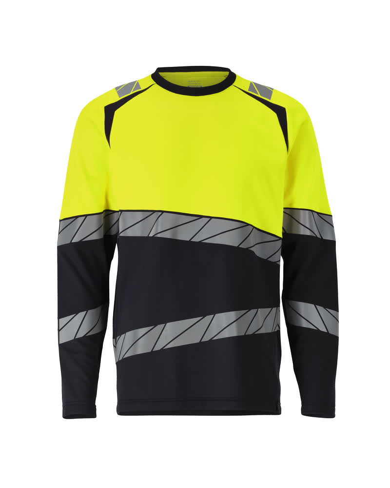 MASCOT® ACCELERATE SAFE 25081-771 – Camiseta, manga larga - negro/amarillo de alta vis.