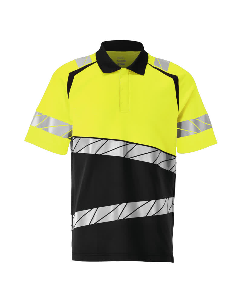 MASCOT® ACCELERATE SAFE 25083-771 – Polo - negro/amarillo de alta vis.
