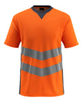 MASCOT® Sandwell – Camiseta - naranja de alta vis./azul marino oscuro