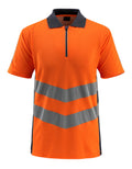 MASCOT® Murton – Polo - naranja de alta vis./azul marino oscuro