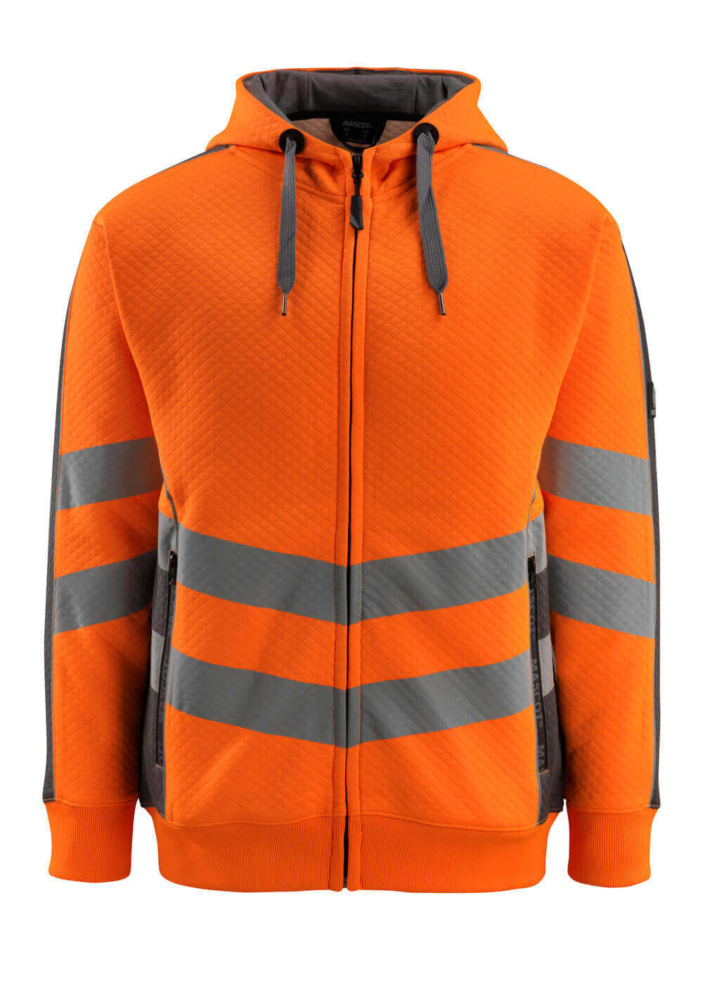 MASCOT® Corby – Sudadera con capucha con cremallera - naranja de alta vis./antracita oscuro