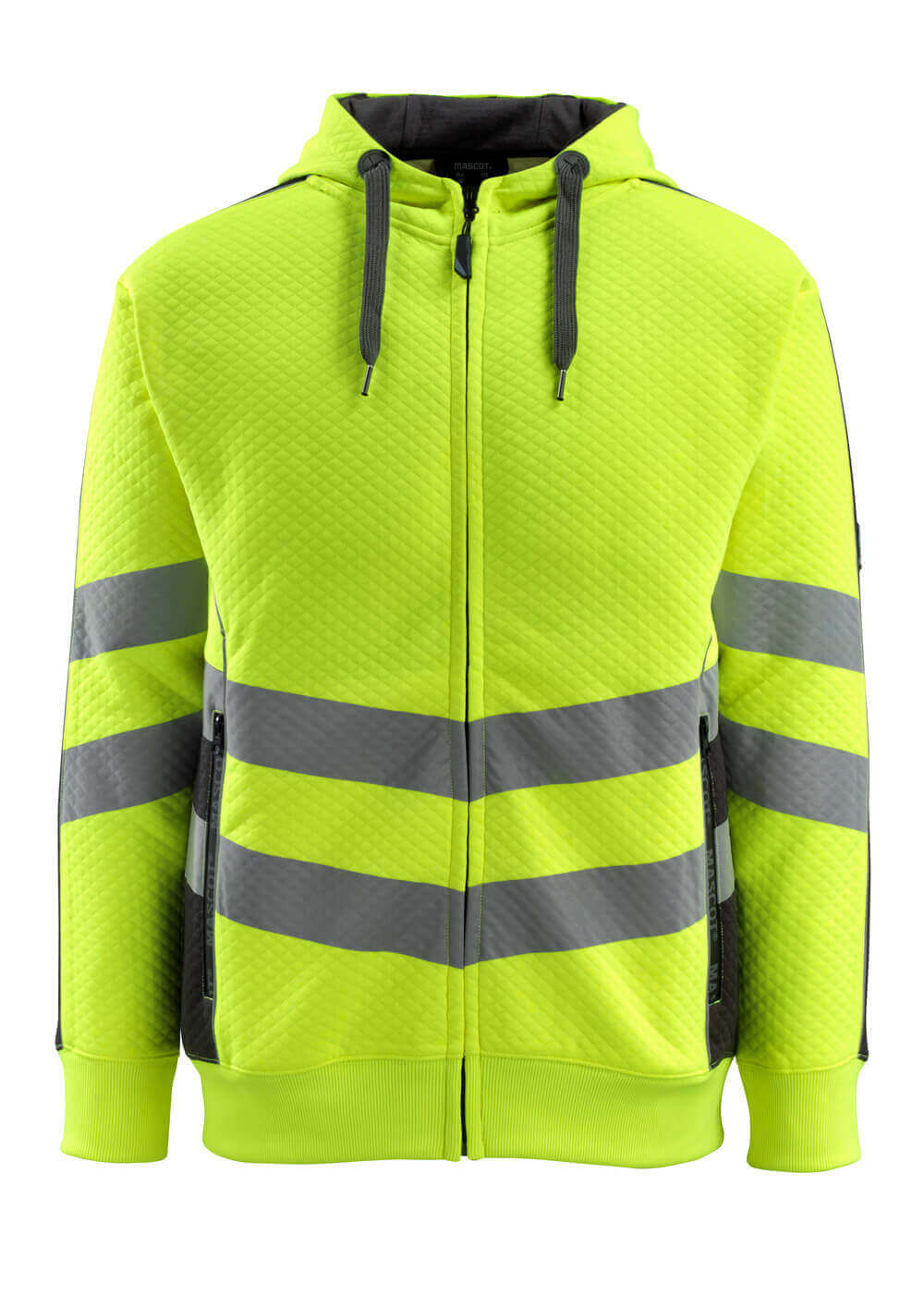 MASCOT® Corby – Sudadera con capucha con cremallera - amarillo de alta vis./negro