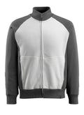 MASCOT® Amberg – Sudadera con cremallera - blanco/antracita oscuro