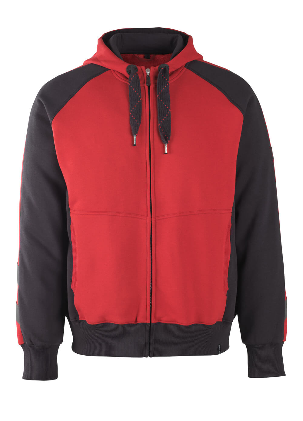 MASCOT® Wiesbaden – Sudadera con capucha con cremallera - rojo/negro