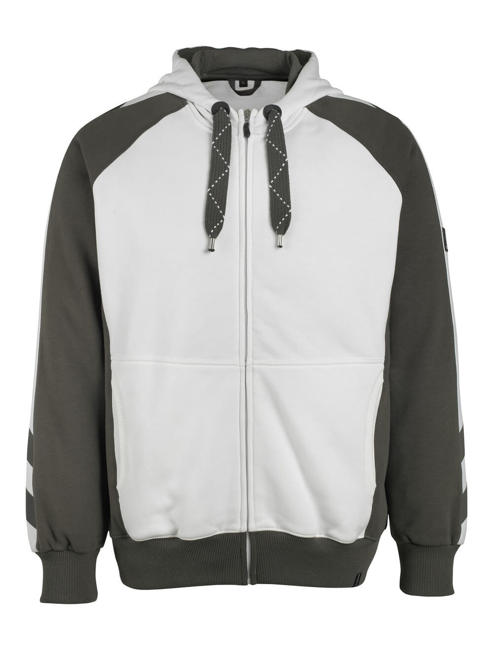 MASCOT® Wiesbaden – Sudadera con capucha con cremallera - blanco/antracita oscuro