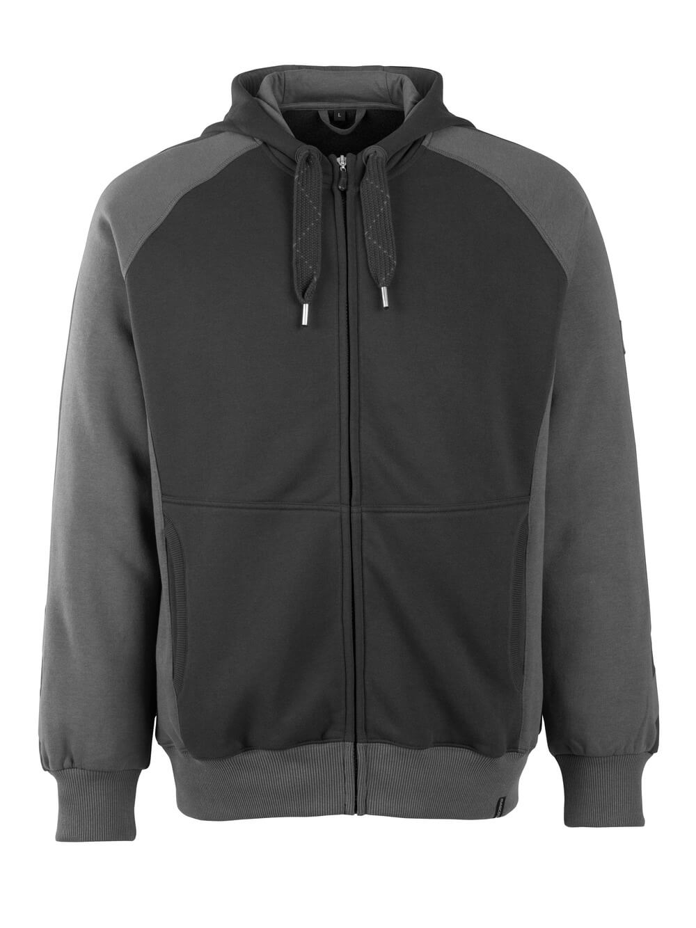 MASCOT® Wiesbaden – Sudadera con capucha con cremallera - negro/antracita oscuro