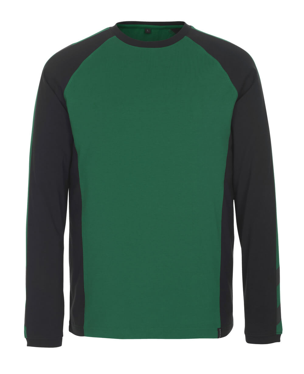 MASCOT® Bielefeld – Camiseta, manga larga - verde/negro