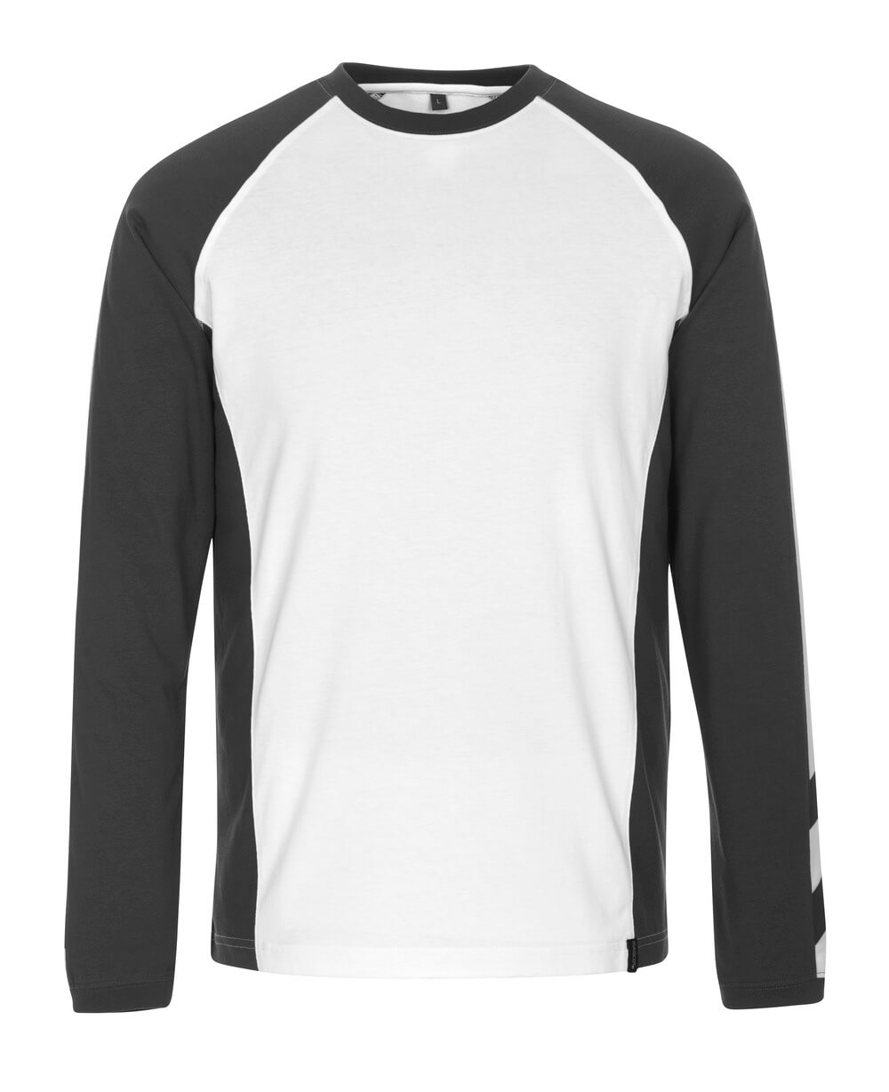 MASCOT® Bielefeld – Camiseta, manga larga - blanco/antracita oscuro