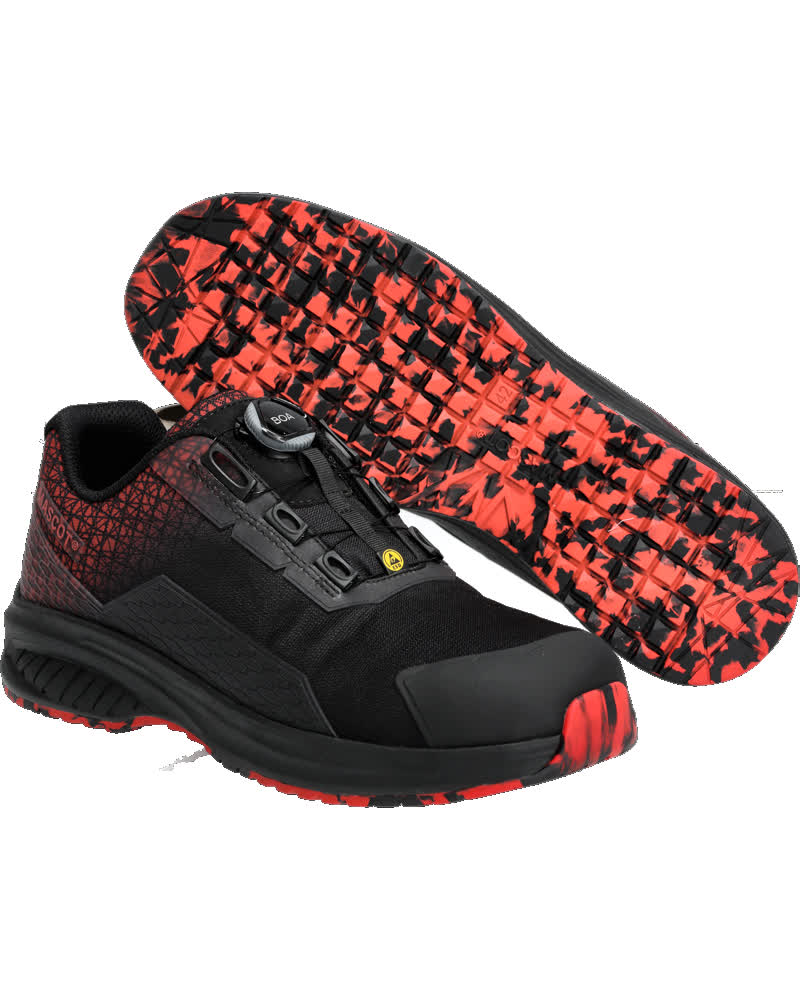 MASCOT® FOOTWEAR ACCELERATE F1501-909 – Zapatos de seguridad - negro/rojo tráfico